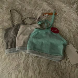 Girls maideform 3 pack logo bralettes